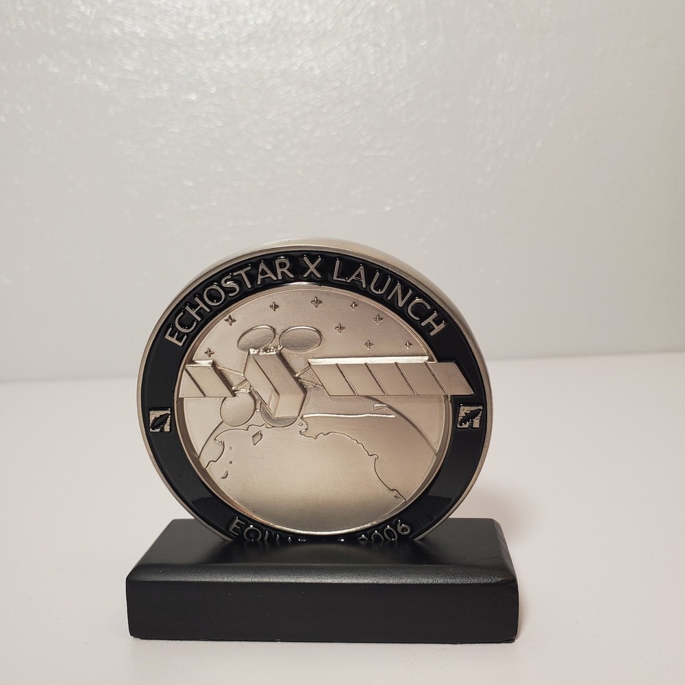 EchoStar X Launch 2006 Commemorative Coin‎ with Display Stand – Rare